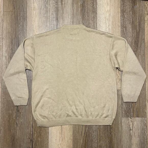 VTG Bergati 3D Knit Textured Sweater L Coogi Style Cosby 90s Abstract Tan Hiphop - Picture 3 of 6
